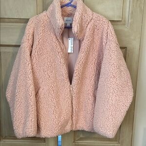 Nine West Blush Pink Sherpa Coat